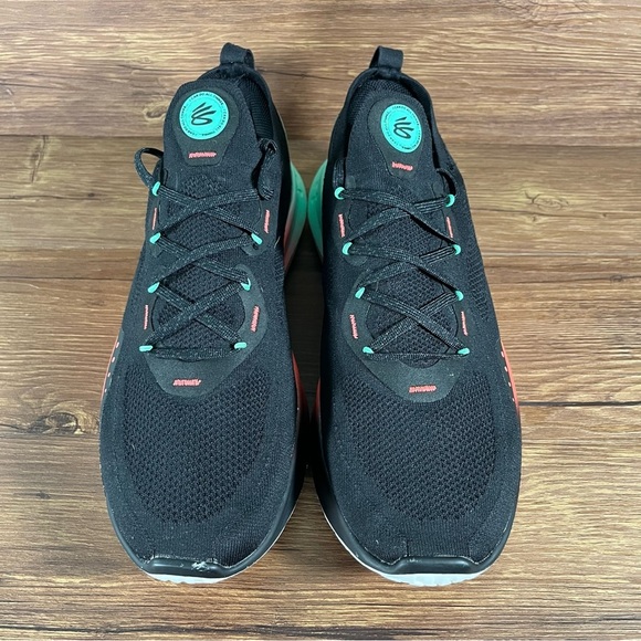 Under Armour Curry Flow Go Low ‘Viral Blue’ Knit Sneakers Shoes Men’s Size 12.5 - Picture 6 of 11